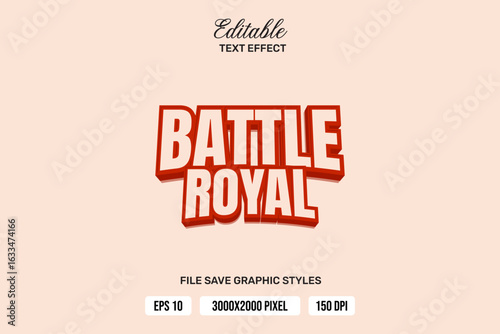 Premium battle royal this text effects can be edited again, suitable poster, template white background.