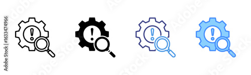 Analysis icon set multiple style collection