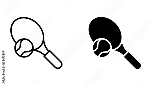 Tennis Icon Set. Sport racket play vector symbol on white background