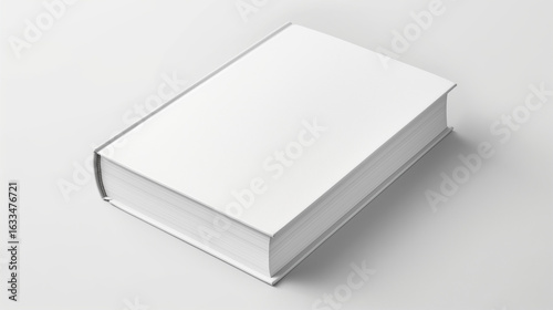 Closed blank thick hardcover book mockup on white