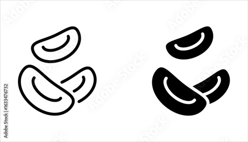 Blood cells icon set, simple medical icon. Black icon on white background