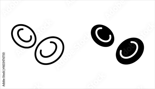 Blood cells icon set, simple medical icon. Black icon on white background