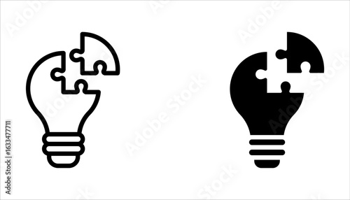 Problem Solving icon set. Outline style icon design isolated on white background