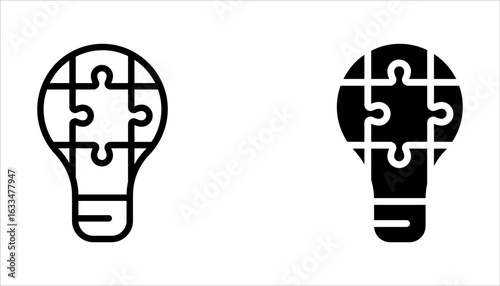 Problem Solving icon set. Outline style icon design isolated on white background