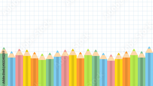 Colorful Colored Pencil Frame Background and Border