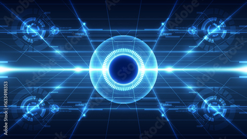Futuristic Iris Scanner – Digital Eye Recognition Interface