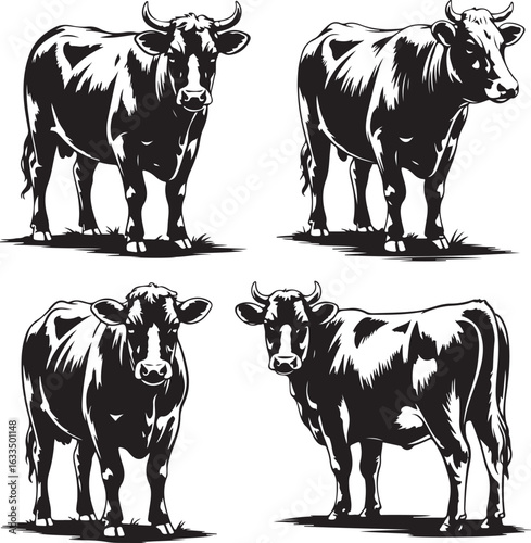 Cow Silhouette Vector | Farm Animal Clipart

Dairy Cow Silhouette | Rustic Farm Design

Standing Cow Silhouette | Livestock Animal Art

Black Cow Silhouette | Cattle Vector Illustration

Cow Outline S