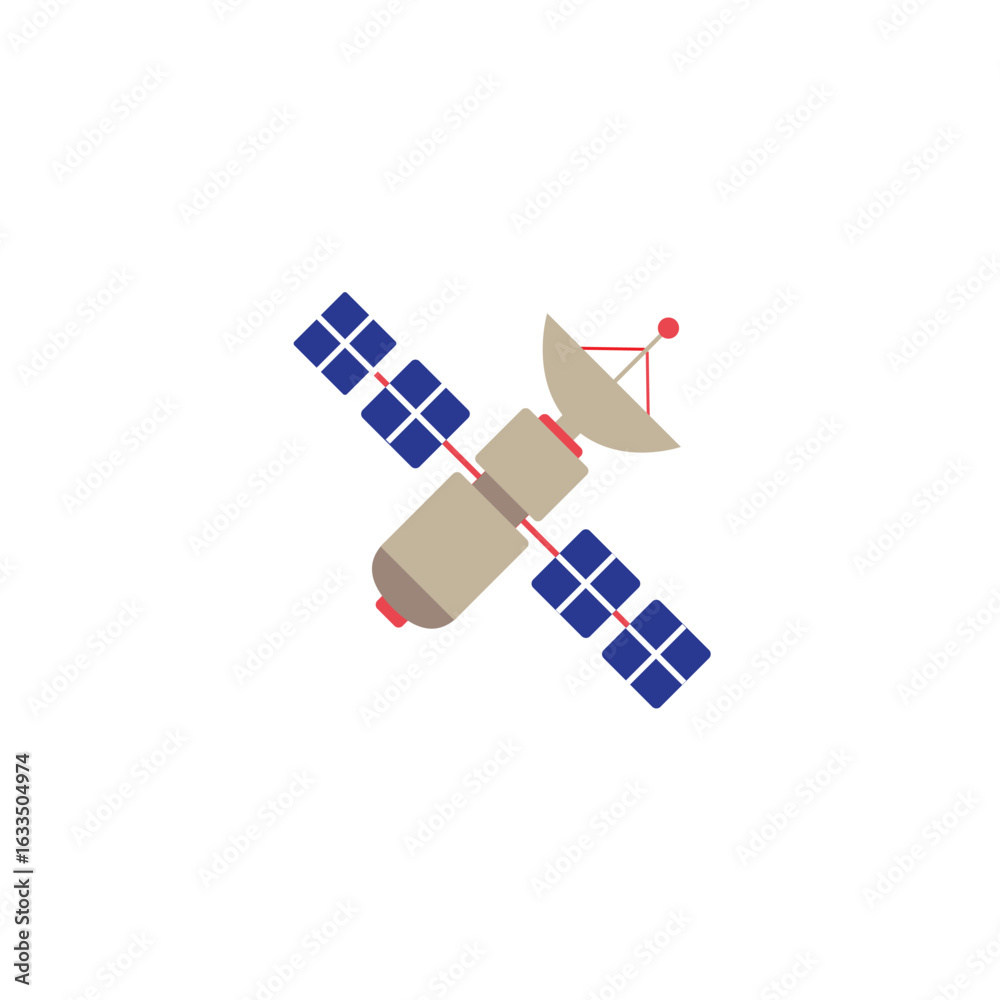 Obraz premium Space satellite icon. Flat illustration of space satellite vector icon for web design