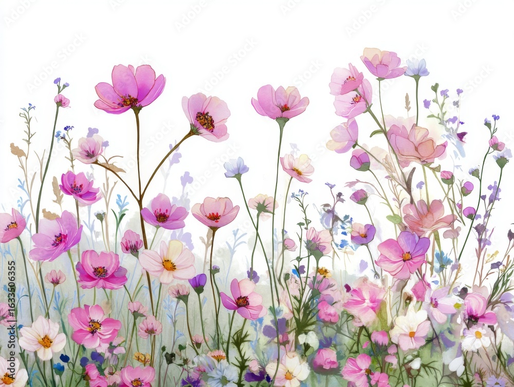 Fototapeta premium delicate watercolor floral meadow