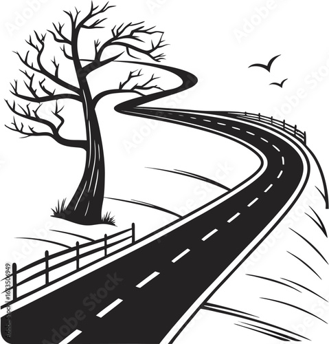 road with tree