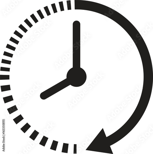 passage of time icon, clock, Clock Icon with Arrow