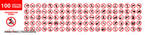 100 Prohibition Signs in Vector Format