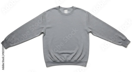 Blank Gray Sweatshirt Mockup, Isolated on White