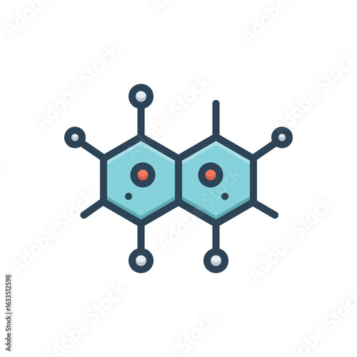 Color illustration  icon for molecular chemistry
