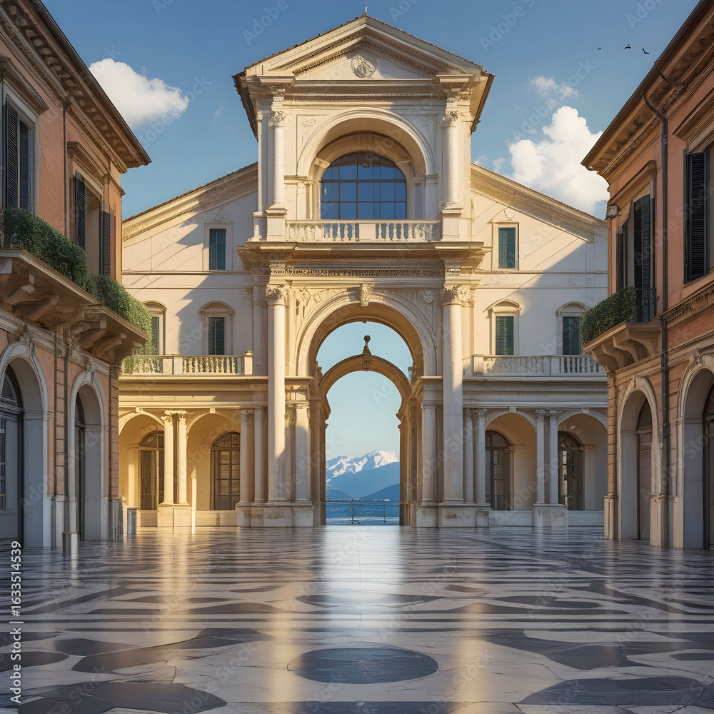Fototapeta premium Architecture italian culture isolated