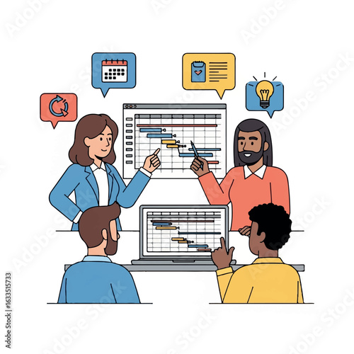 Business Team Project Management Collaboration.