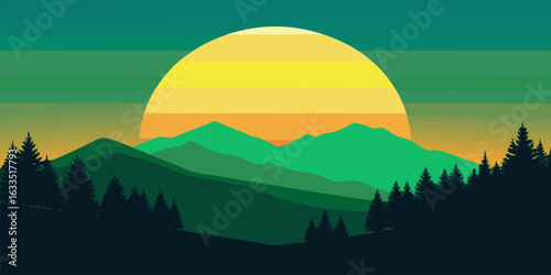 Vibrant spring gradient banner with fresh green and sunny yellow hues perfect for seasonal advertising and uplifting designs