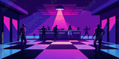 Vibrant neon purple and blue gradient background for a youthful party or advertisement featuring a smooth glowing transition perfect for modern event promotion or digital design