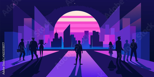 Vibrant neon purple and blue gradient background design for a youthful party or advertisement featuring a smooth energetic color transition perfect for modern events and promotions