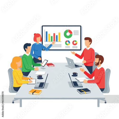 Business Meeting with Data Presentation.