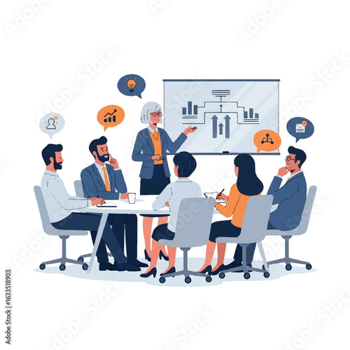 Business Meeting Presentation Illustration.