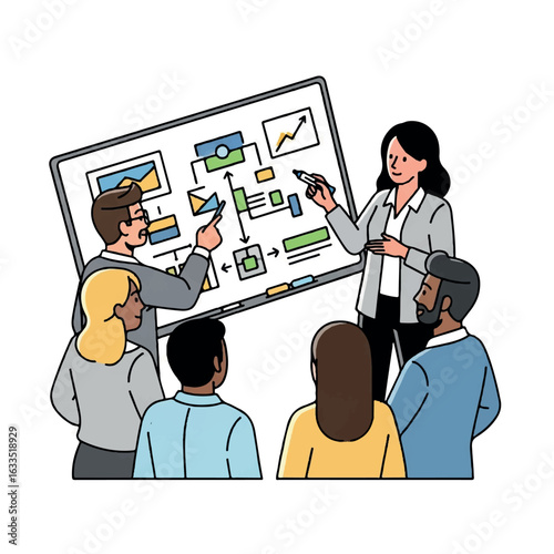 Business Team Collaboration and Strategy Presentation.
