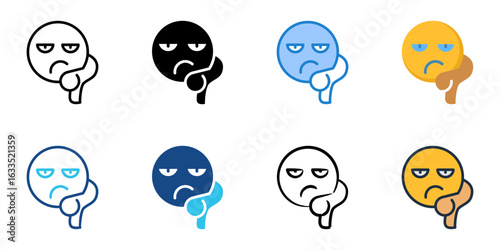 Thumbs down icon set multiple style collection 