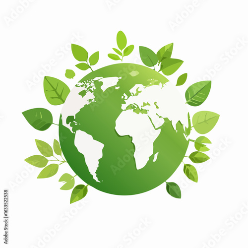 Green World Badge. green earth globe