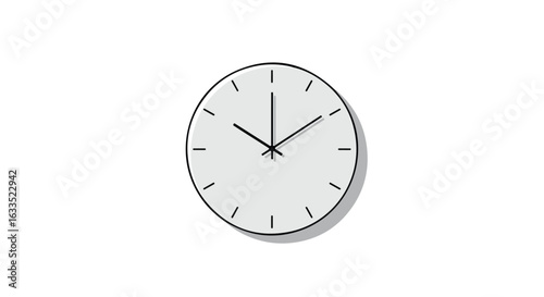 A simple round clock with minute and hour hands, showing time