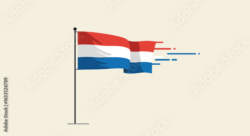 Waving Dutch Flag with motion trails