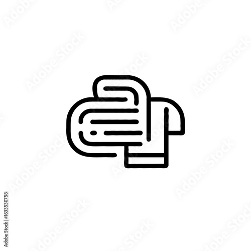 Vector art of minimalist towel icon isolated on white background for hygiene and cleanliness