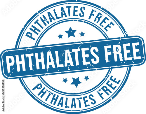 Phthalates free grunge rubber stamp on white background