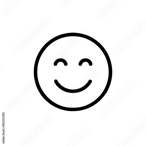 Vector art of simple smiley face with a happy expression isolated on white background