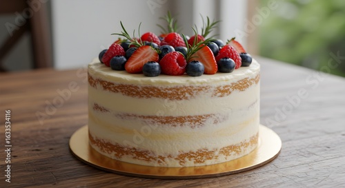 Layered cake with berries