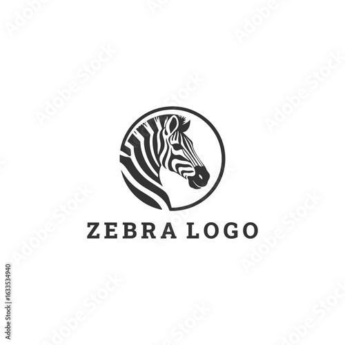 Zebra logo style icon design template vector illustration