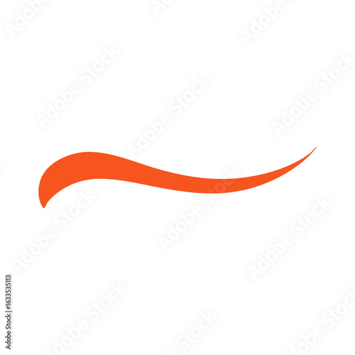 Orange swoosh and swash text tails. Swoosh tail for baseball sport logo design. 