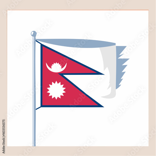 Sleek circular Nepal flag badge designed for embassy materials, classroom posters, and cross-cultural branding campaigns
