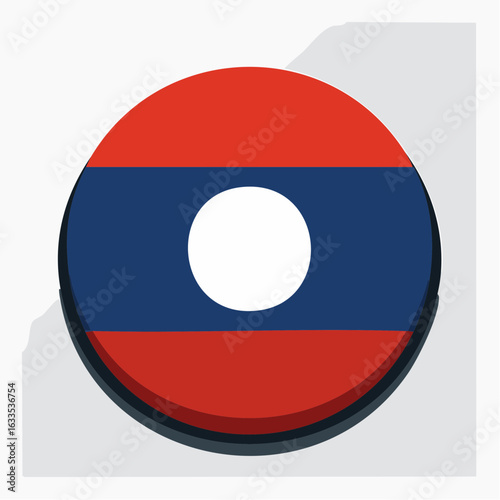 icon flag laos, Stylish flag badge illustrating Cambodia’s national colors with temple motif, perfect for expo signage, NGO campaigns, and history education
