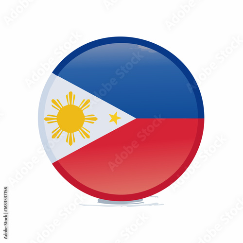 Bright, cinematic flag badge depicting the Philippine flag in action, designed for social media visuals, posters, and promotional campaigns
