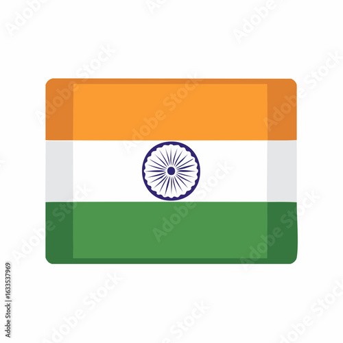 Circular India flag badge with saffron, white, and green bands and the Ashoka Chakra, ideal for cultural events, tourism promotions, and educational resources about India
