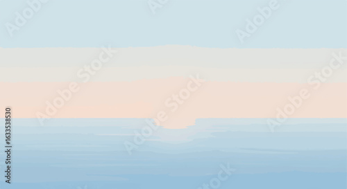 Soft, pastel landscape with water