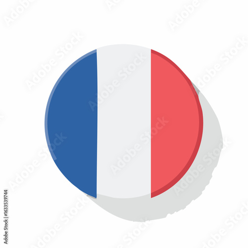 Polished flag circle highlighting France’s identity, suitable for newsletters, conferences, and heritage promotion

