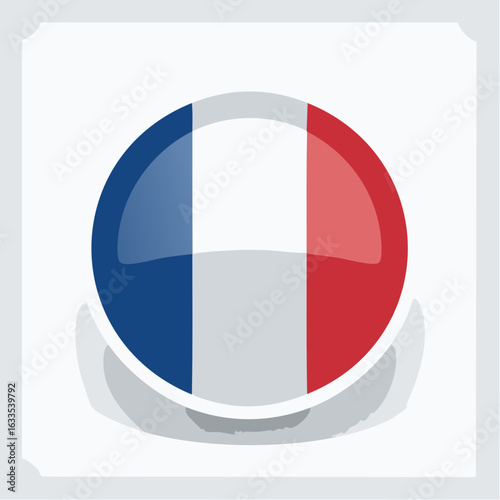 Free Download Modern round flag emblem featuring the tricolor, perfect for embassy communications, travel guides, and marketing collateral
 - GFXLoad