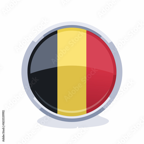 Polished round Belgium flag badge suitable for NGO reports, newsletters, and heritage promotion visuals
