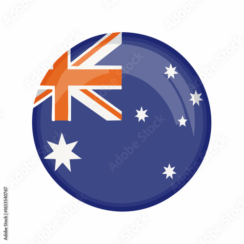 Sleek round flag badge suitable for brochures, newsletters, and branding visuals celebrating Australian culture and heritage
