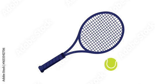 Tennis racket and ball