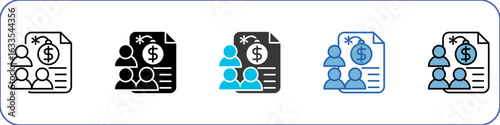 Public Debt Icon Pack Multistyle Illustration