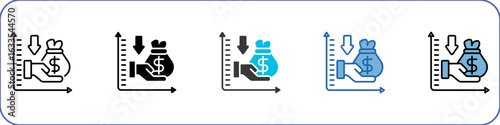 Budget Deficit Icon Pack Multistyle Illustration