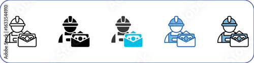 Wages Icon Pack Multistyle Illustration