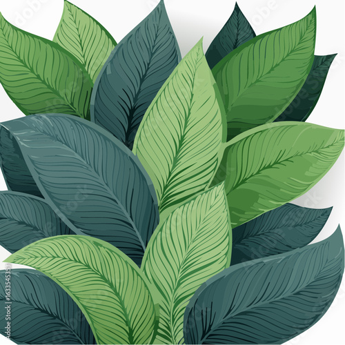 Polished round icon featuring stylized leaves and a tranquil color palette, designed for branding collateral, social media, and editorial layouts
